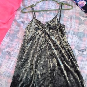 Green velvet dress